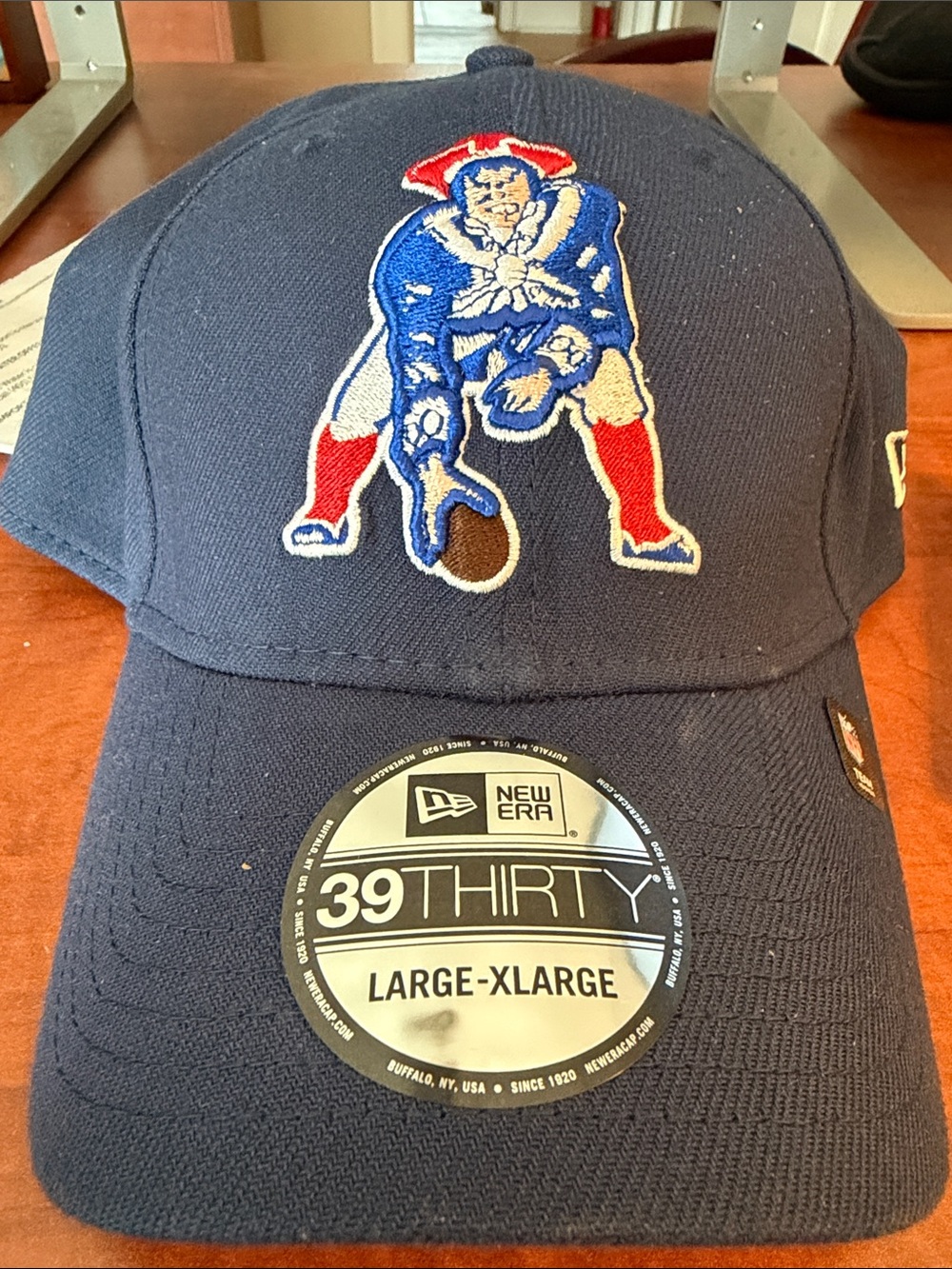 New Era 39THIRTY Navy Football Logo Stretch-Fit Cap